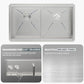 33 Inch Undermount Kitchen Sink 33x19 Inch Handmade Double Bowl 50