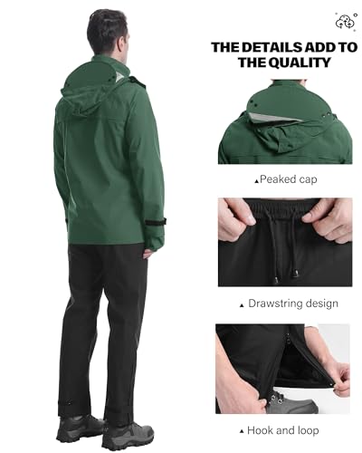 Rain Suit Waterproof Breathable Lightweight 2 (2 Count)