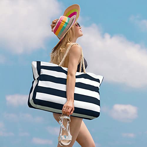Beach Bag Large Beach Tote Bag for Women Waterproof Sandproof Swim Pool Bag With Zipper