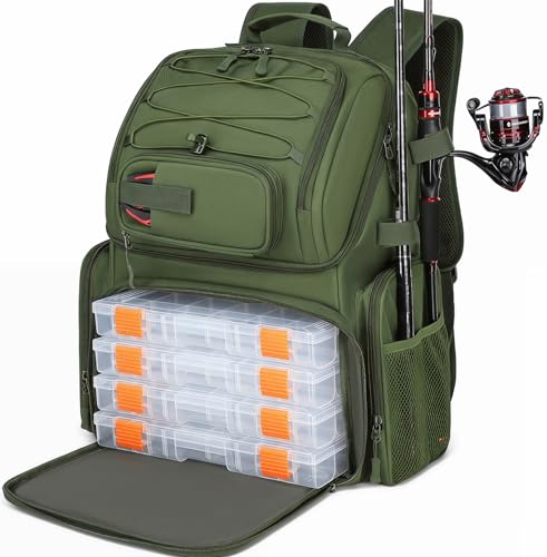 50L Fishing Backpack with Tackle Boxes