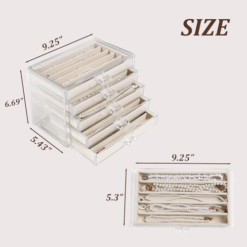 5 Drawers Necklace Organizer Storage