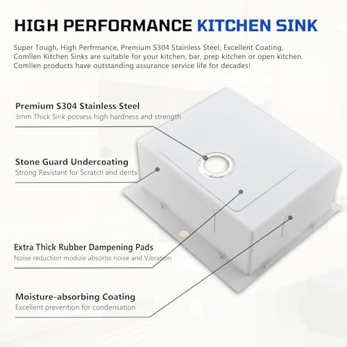 22x18 Inch Drop in Kitchen Sink