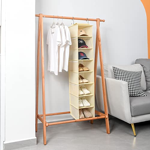 Hanging Shoe Organizer for Closet with Side Mesh Pockets