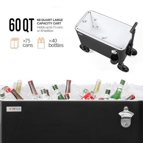 60 Quart Wagon Rolling Cooler Ice Chest