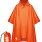 Hooded Rain Poncho Waterproof Raincoat Jacket for Men Women Adults