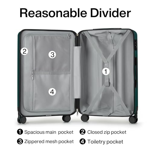 20 Inch Carry On Luggage 22x14x9 Airline Approved Lightweight PC Hard Shell Suitcases with Wheels Travel Luggage Rolling Suitcase Travel Luggage Bag for Weekender