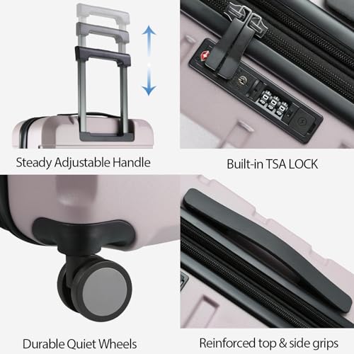 Hardside Expandable Carry On Luggage with Spinner Wheels & Built