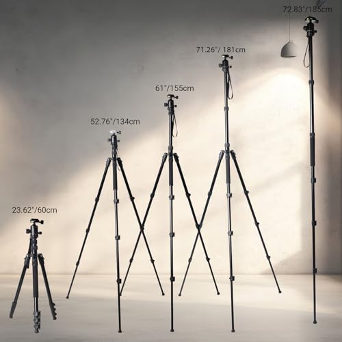 71" Camera Lightweight Foldable Aluminum Tripod & Monopod with 360° Ball Head Payload 33lbs