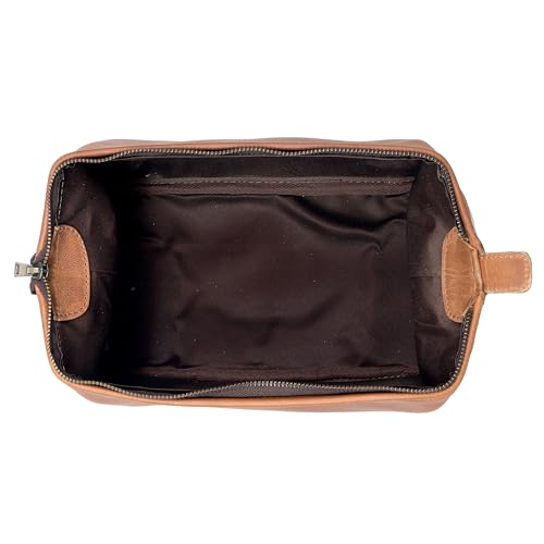 Leather Toiletry Bag for Men Best Gift Premium Genuine Leather Dopp Kit Shaving Kit Organizer Travel Kit Pouch Bag for Men Large Size