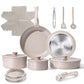 Ceramic Nonstick Pots and Pans Set 19 Piece with Detachable Handle