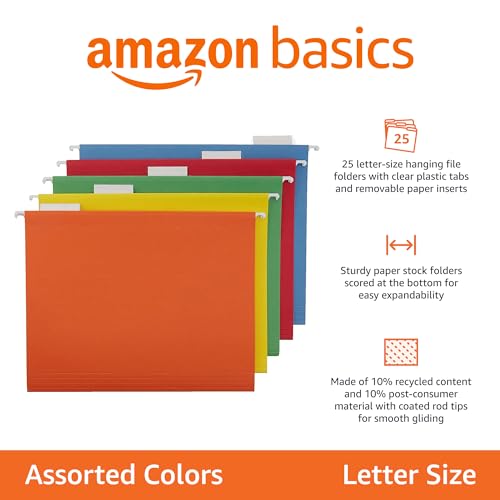 Hanging File Folders with Adjustable Tabs (25 Count)