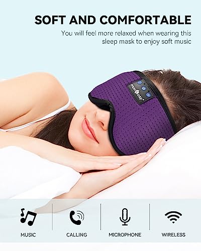 Sleep Headphones Bluetooth 5.4 Sleep Mask with HD Sound