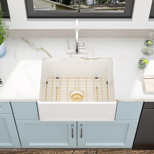 24"x18" White Farmhouse Sink