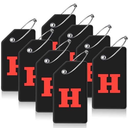 8 Pack Initial Luggage Tags for Suitcases Airplane Travel Essentials (8 Count)