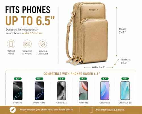 Crossbody Cellphone Purse Women Touch Screen Bag RFID Blocking Wallet Handbag Shoulder Strap