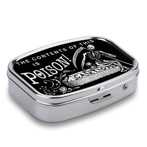 Metal 2 Compartment Pill Organizer Travel Friendly Portable Compact Pill Box Cute Pill Case to Hold Vitamins
