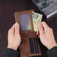 Wallet for Men RFID Blocking Genuine Leather Mens Wallets Bifold with 2 ID Window 13 Card Slots brown