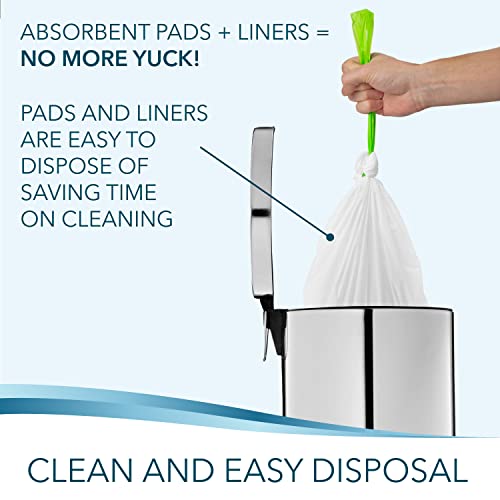 Disposable Bedside Commode Liners and Pads for Portable Toilet Chair Seat Bucket and Bedpan (24 Count)