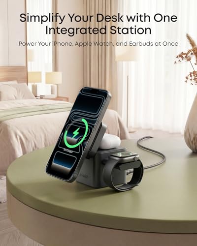 3-in-1 Cube MagSafe Compatible Qi2 15W Foldable Charging Station