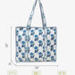100% Cotton Quilted Tote Bag For Women