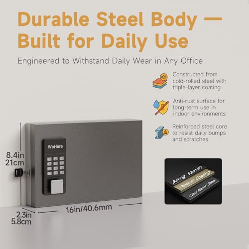 24 Key Lock Box Smart Key Organier Cabinet with Keypad & App for Office