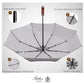 Folding Umbrella Lux Hardwood Handle Auto Open Close Houndstooth