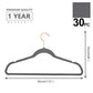 Gray Velvet Hangers 30 Pack Non Slip Heavy Duty Rose Gold Hooks (30 Count)