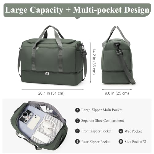 Travel Duffle Bag with Shoes Compartment