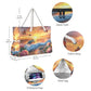 Large Beach Bags Totes Canvas Tote Shoulder Bag Soft Wave Water Resistant Bags for Gym Travel Daily Ocean