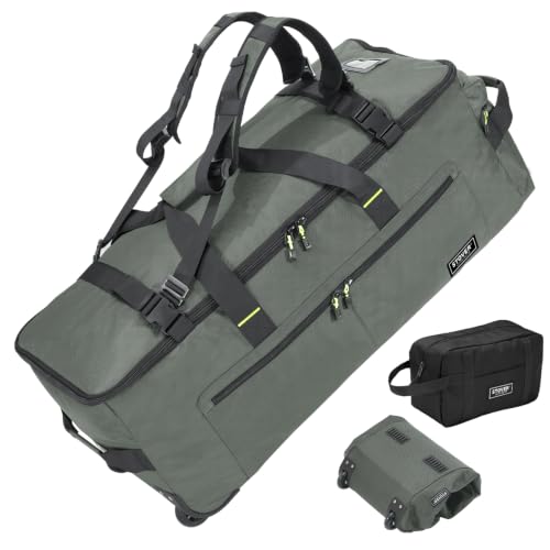 100L U Zip Rolling Duffel Bag with Wheels