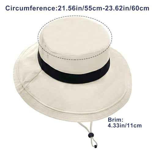 Sun Hats for Women Wide Brim Ponytail UV Protection Beach Hat Packable Waterproof Bucket Hat for Travel Hiking Gardening