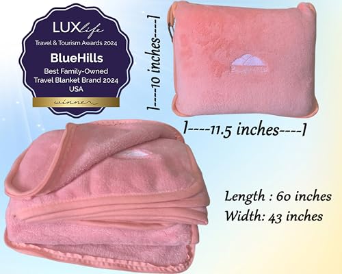 Premium Soft Travel Blanket Pillow Airplane 2 in 1