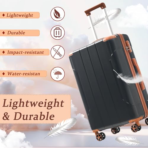 Luggage Sets 3 Piece Hardshell 8 Spinner Wheels Lightweight Suitcase Corner Guards Travel Luggage