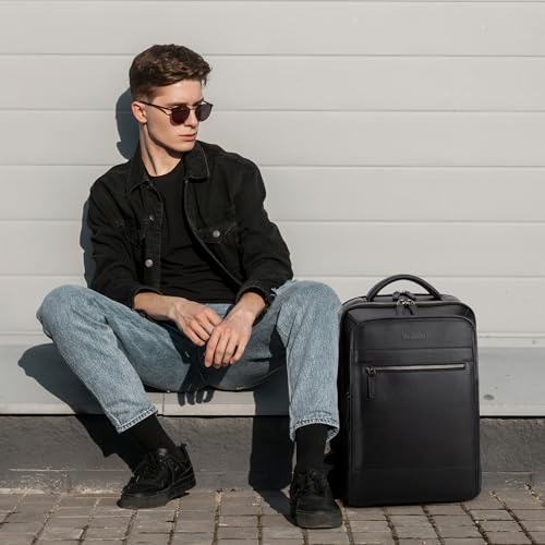 Leather Laptop Backpack