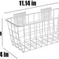 2 Set LeleCAT Hanging Wall Basket Organizer Over the Cabinet Door Adhesive Wire Baskets for Organizing Kitchen Food Pantry Bathroom Shelf Storage No Drilling Wall Mounted,White
