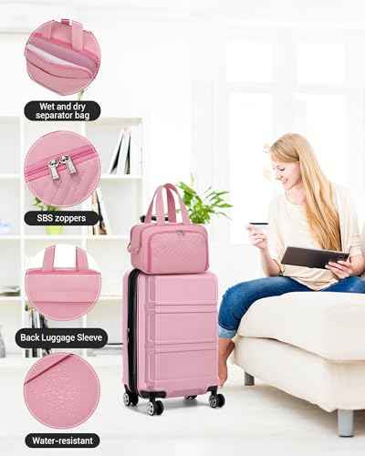 Carry On Luggage Airline Approved with Spinner Wheels TSA Lock