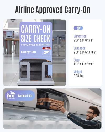 20 Inch Carry On Luggage 22x14x9 Airline Approved
