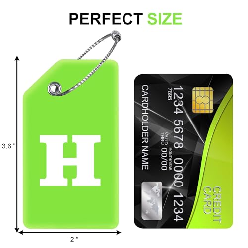 8 Pack Initial Luggage Tags for Suitcases Airplane Travel Essentials (8 Count)