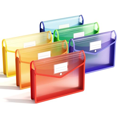 6 Pack Plastic Expanding File Folder