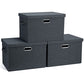 Large 17" 36 Quart Collapsible Stackable Storage Bins with Lids (3 Count)