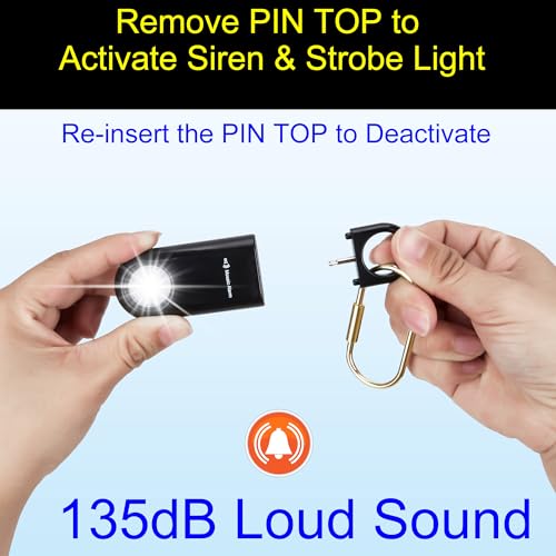 135dB Rechargeable Personal Alarm with Ultra Bright Flashlight