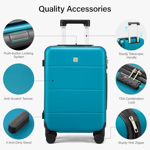 2 Piece Hard Shell Luggage Sets with Spinner Wheels Carry On suitcase Set Checked Large Luggage Lightweight Travel Luggage for Men Women (2 Count)