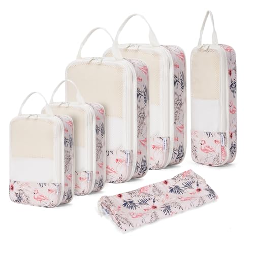 6 Set Compression Packing Cubes for Travel Women Men