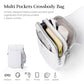 White Genuine Leather Small Crossbody Bags for Women Cell Phone Purse