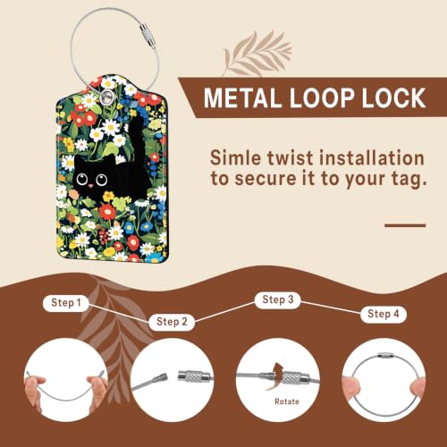 2Pcs Cat Luggage Tags for Suitcase (2 Count)
