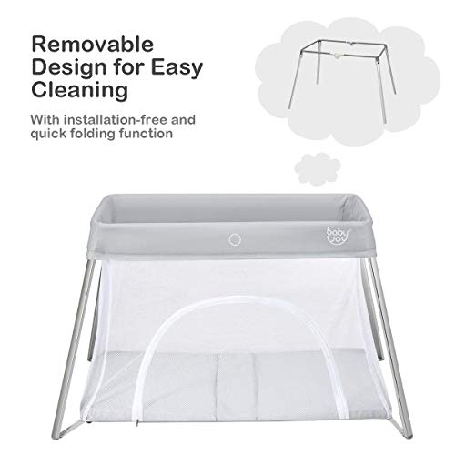 2 in 1 Travel Crib with Side Zipper