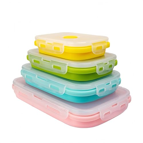 Set of 4 Collapsible Silicone Food Storage Container