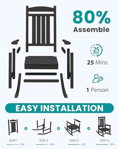Oversized Outdoor Rocking Chair Set of 4