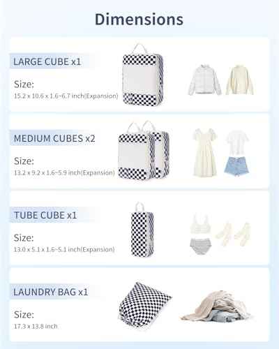 5 Set Compression Packing Cubes for Travel