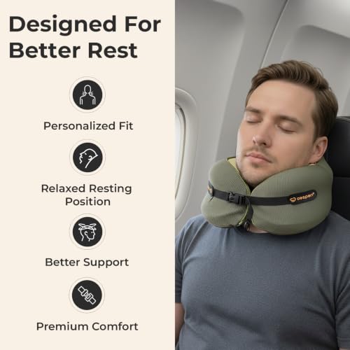 Ergonomic Travel Neck Pillow for Airplanes & Cars